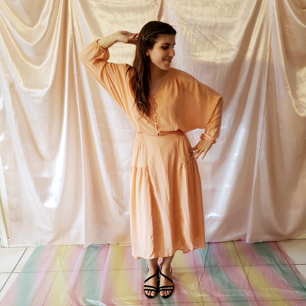 Prologue Peach Cottage Summer Dress XS